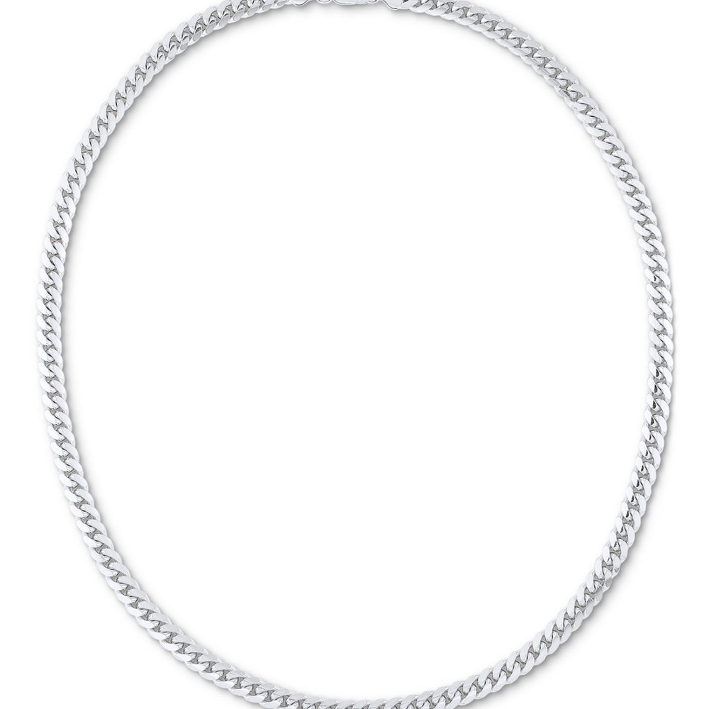 Macys Cuban Link Chain Necklaces in Sterling Silver - Picture 3 of 4
